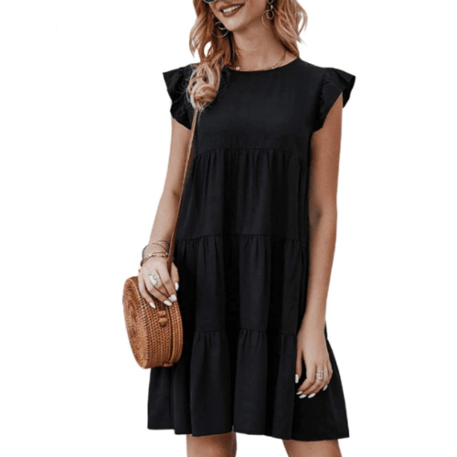 Womens Flowy Dress with Cap Sleeves - Big J's Showstoppin' Store